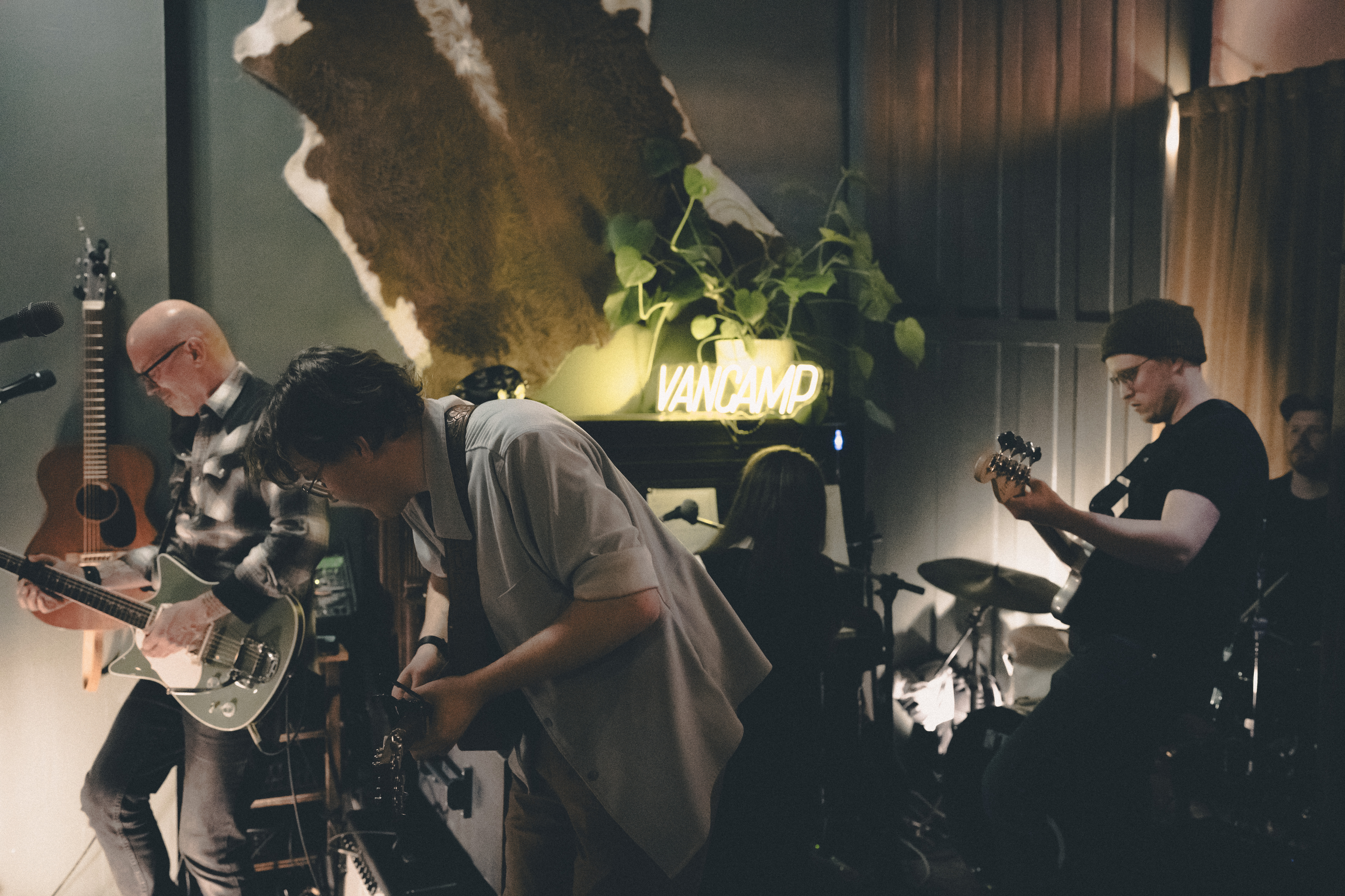 Vancamp - Five Member Band on Stage at Jethro's in Downtown Peterborough, Guitarists at the Front 